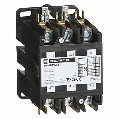 SQUARE D 8910DPA53V09 H2643 Definite Purpose Contactor 220/208-240VAC 3P 50A