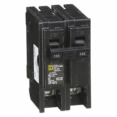SQUARE D HOM2125 Circuit Breaker 125A Plug In 120/240V 2P