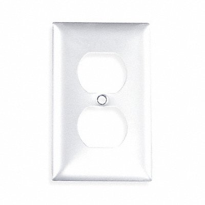 HUBBELL SA8 Dup Recept Wall Plate Standard Silver 1Gng Brsh