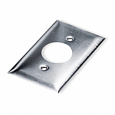 HUBBELL SS7 Sng Recept Wall Plate Standard Silver 1Gng Brsh