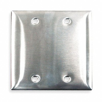 HUBBELL SS23 Blnk Bx Mnt Wall Plate Stnd Slvr 2Gng Brsh