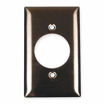 HUBBELL SS720 Sng Recept Wall Plate Standard Silver 1 Gang Smooth
