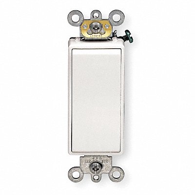 LEVITON 56232W Wall Switch White 20 A 3-Way 2 hp