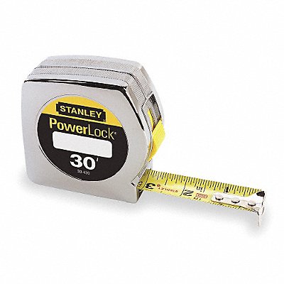 STANLEY 33430 Tape Measure 1 In x 30 ft Chrome In/Ft