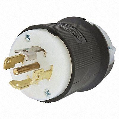 HUBBELL HBL2821 Locking Plug Strt 30 A Blk White Nylon 5Blds