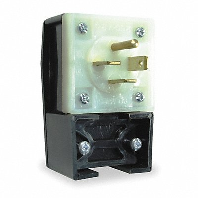 HUBBELL HBL8421C Agl Strt Plug Blk Wht 30 A Stnd 15-20P