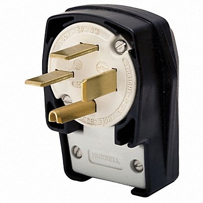 HUBBELL HBL8452C Agl Strt Blade Plug Blk 50 A Stnd 15-50P