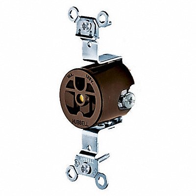 HUBBELL HBL5251 Receptacle Single 15A 5-15R 125V Brown