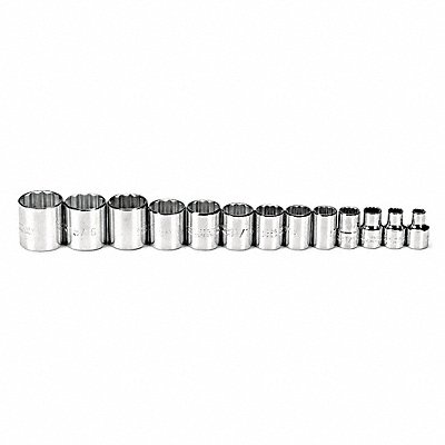 PROTO J52124 Socket Set Chrome 1/4in-1in 12Pt