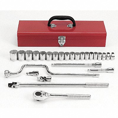PROTO J54124A Socket Wrench St Chrome 12Pt 3/8 - 1 1/4 in