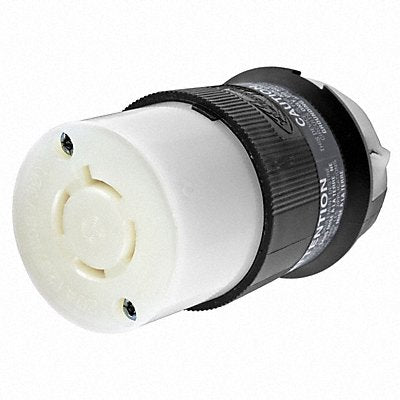 HUBBELL HBL2443 Locking Connector Strt 20 A Blk White Nyl L18-20R