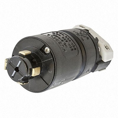 HUBBELL HBL21415B Locking Plug Strt 20/30 A Blk Wht Nylon 4Blds