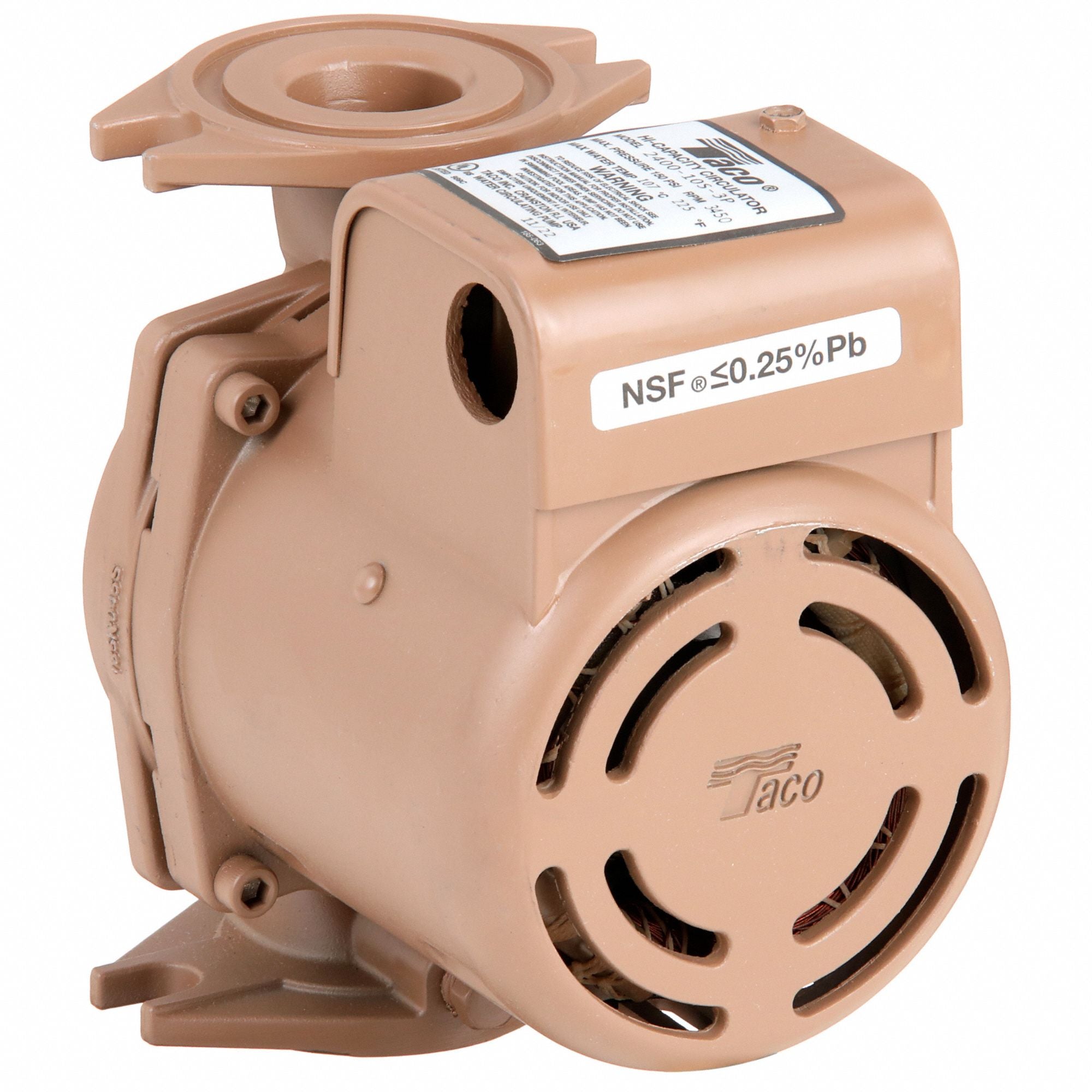 TACO 240010S3P Potable Circulating Pump Flanged 1/10HP