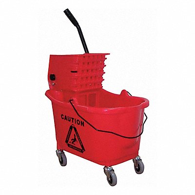 GRAINGER 5CJH7 D8082 Mop Bucket and Wringer Red 8 3/4 gal