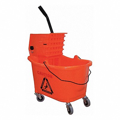 GRAINGER 5CJJ0 D8082 Mop Bucket and Wringer Orange 8 3/4 gal