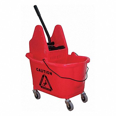 GRAINGER 5CJK2 D8085 Mop Bucket and Wringer Red 8 3/4 gal