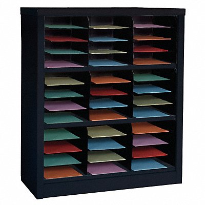 GRAINGER 5CRY2 Literature/Mail Organizer 42 H Black