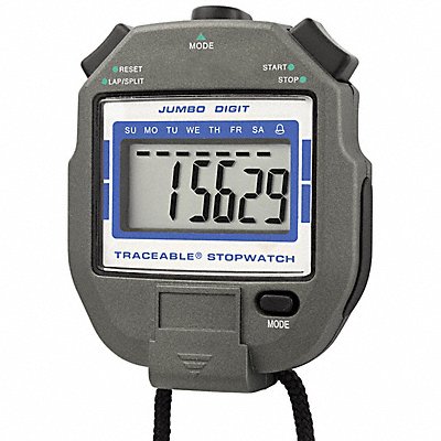 TRACEABLE 1051 Stopwatch Count Up 24 hrs LCD