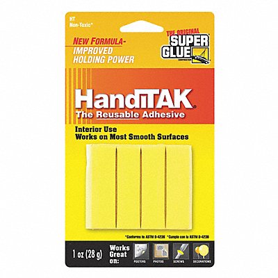 SUPER GLUE HT12 Putty Reusable 1 oz (4) Yellow Strips