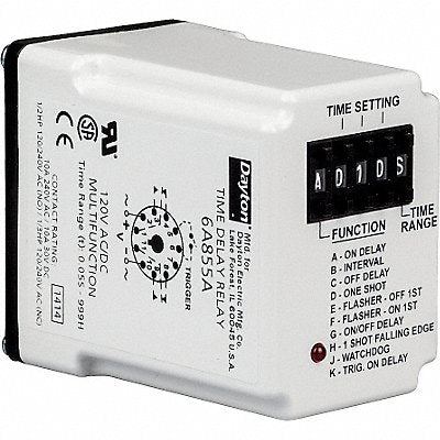 DAYTON 5DRA2 H7785 Multi Function Time Delay Relay 12VDC 11Pins