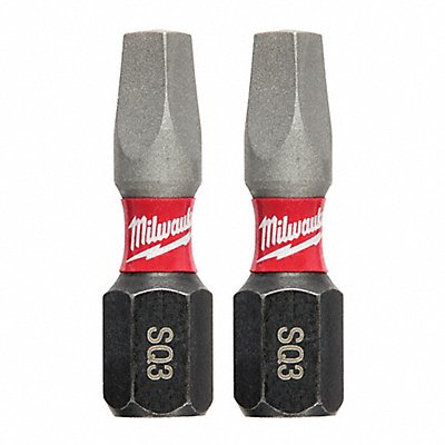 MILWAUKEE 48324423 Insert Bit 1/4 Square Recess #3 1 PK2