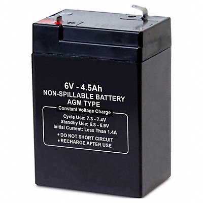 GRAINGER 5EFF2 Battery 6VDC 4.5Ah 0.187 Faston
