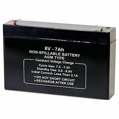 GRAINGER 5EFF5 Battery 6VDC 7Ah Faston ABS