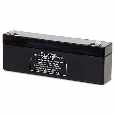 GRAINGER 5EFF8 Battery 12VDC 2.3Ah 0.187 Faston