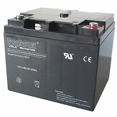 GRAINGER 5EFG2 Sealed Lead Acid Battery 12VDC 40Ah