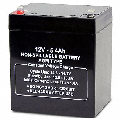 GRAINGER 5EFG7 Battery 12VDC 5.4Ah 0.187 Faston