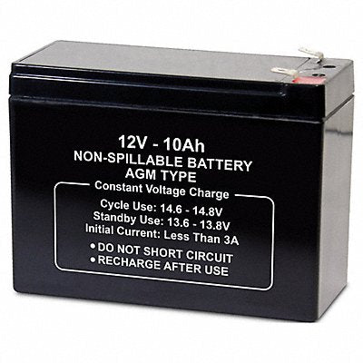 GRAINGER 5EFH0 Battery 12VDC 10Ah 0.250 Faston