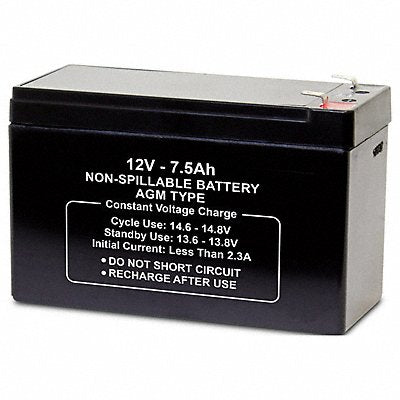 GRAINGER 5EFH6 Battery 12VDC 7.5Ah 0.250 Faston