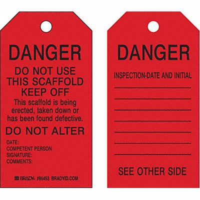 BRADY 86683 Tag 5 3/4 in H 3 in W Paper PK100