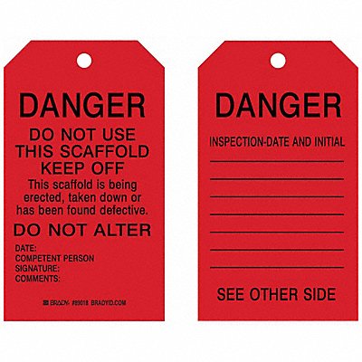 BRADY 89018 Tag 7 in H 4 in W Polyester PK10