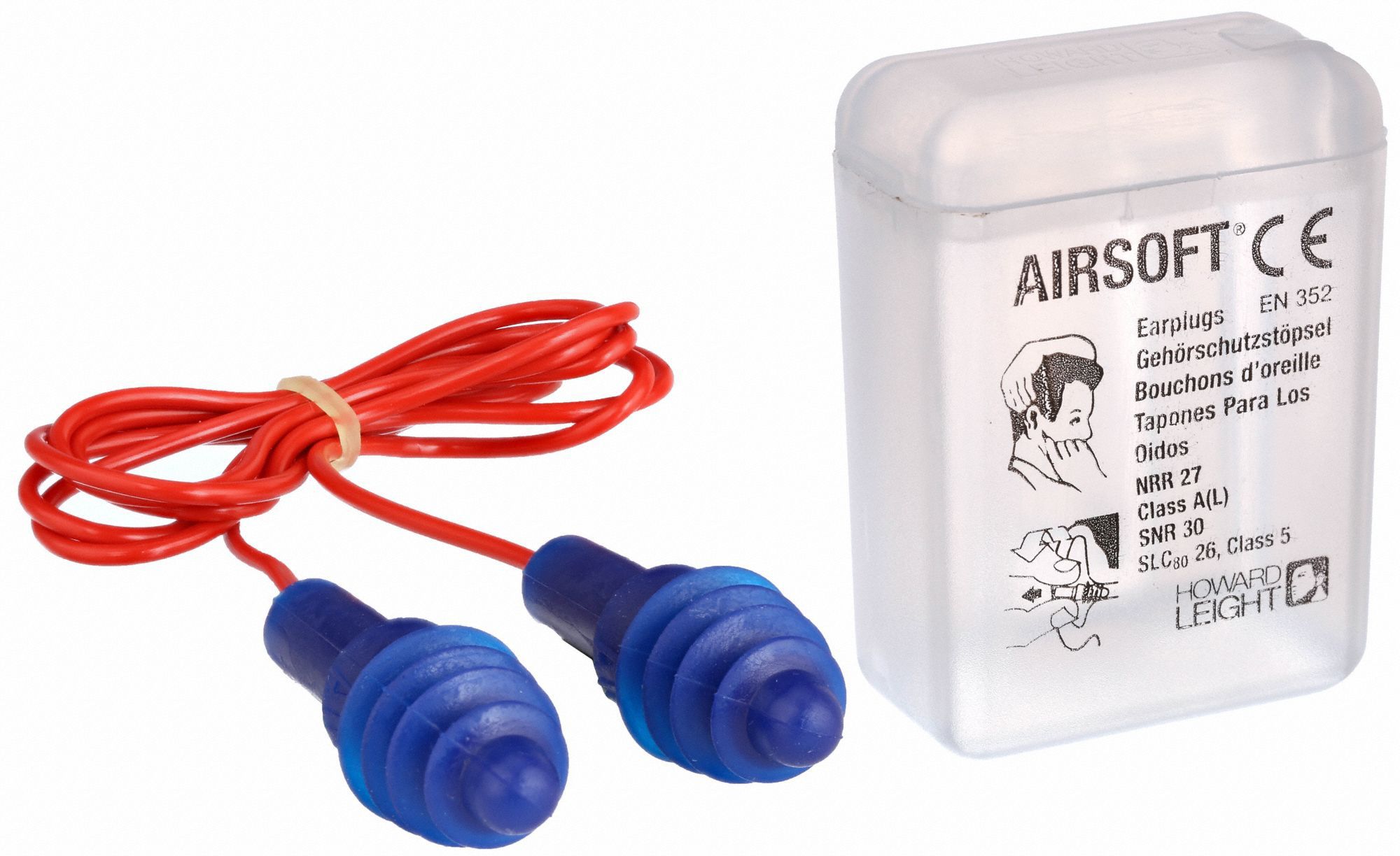 HONEYWELL HOWARD LEIGHT AS30R Ear Plugs Corded Flanged 27dB PK50