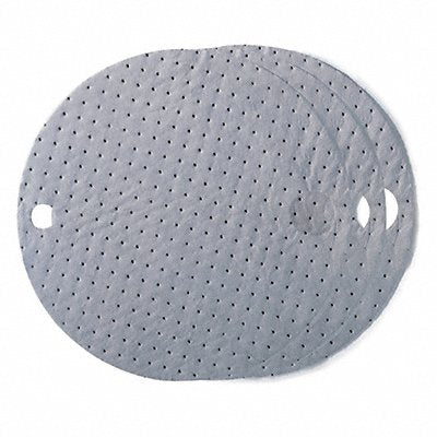 BRADY SPC ABSORBENTS DTA25 Drum Top Absorb Pad Universal Grey PK25