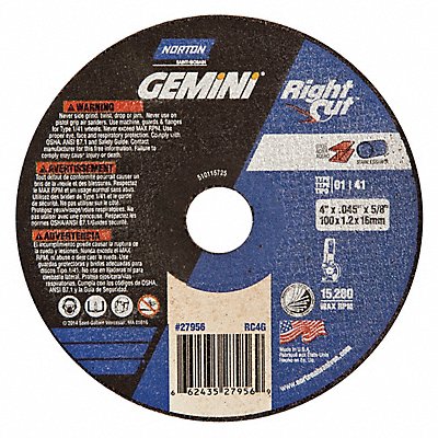 NORTON 66252823602 Cut Off Wheel 7/8 Connect. Gemini RightCut