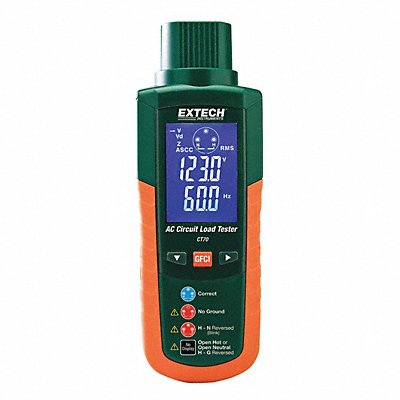 EXTECH CT70 Receptacle Tester 90 to 240V AC LCD