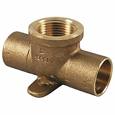 NIBCO 7125LF12 Drop Ear Tee LL Cast Bronze 1/2 xFNPT