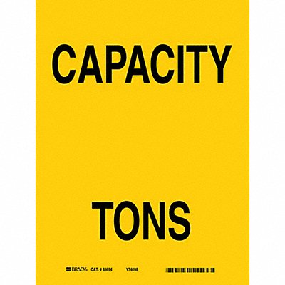 BRADY 85694 Capacity Sign 10 X7 Polyester