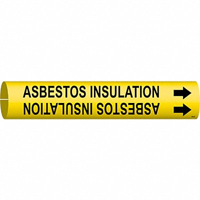 BRADY 4009B Pipe Marker Asbestos Insulation 7/8in H