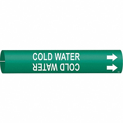 BRADY 4029A Pipe Marker Cold Water 13/16in H 4/5in W