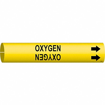 BRADY 4105A Pipe Marker Oxygen 13/16 in H 4/5 in W