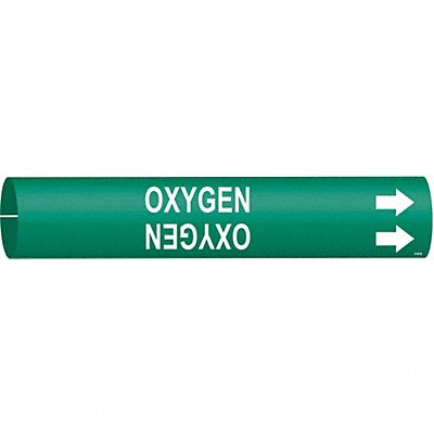 BRADY 4106B Pipe Marker Oxygen 7/8 in H 7/8 in W