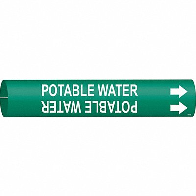 BRADY 4111A Pipe Marker Potable Watr 13/16in H 4/5in W