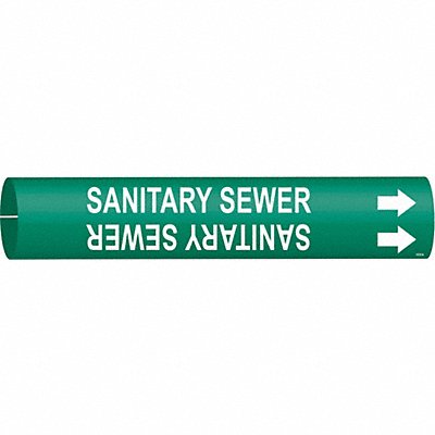 BRADY 4123A Pipe Marker Santry Sewer 13/16in H 4/5in W