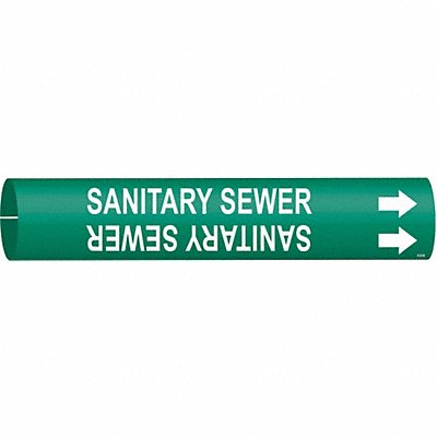BRADY 4123B Pipe Marker Sanitary Sewer 7/8in H 7/8in W