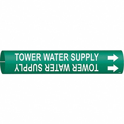 BRADY 4144A Pipe Marker Tower Water Supply 13/16in H