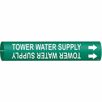 BRADY 4144B Pipe Marker Tower Water Supply 7/8in H