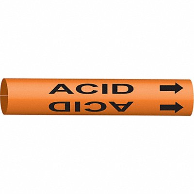 BRADY 4289H Pipe Marker Acid 10 in H 32 in W